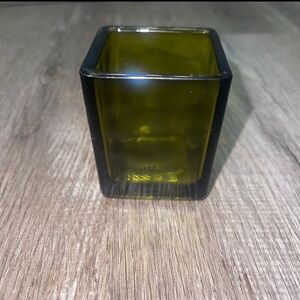 Vintage Hallmark Green Glass Candle Votive Holder
